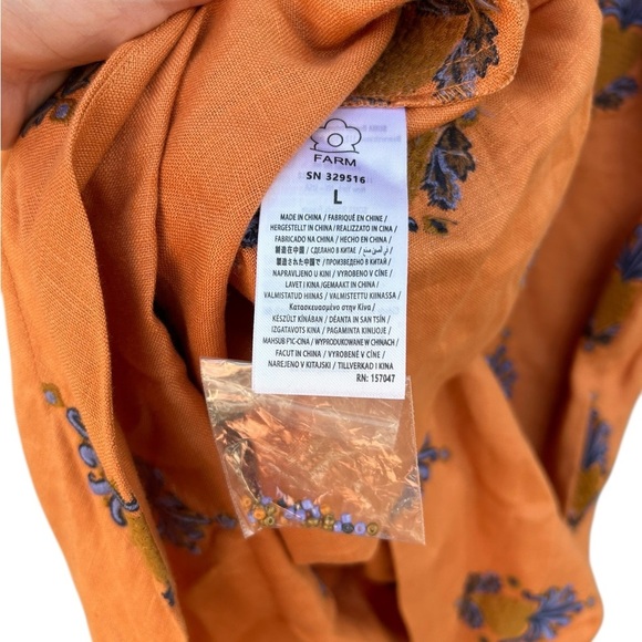 NWT Farm Rio Orange Embroidered Midi Dress - Pineapple’s - Size Large - Picture 16 of 16